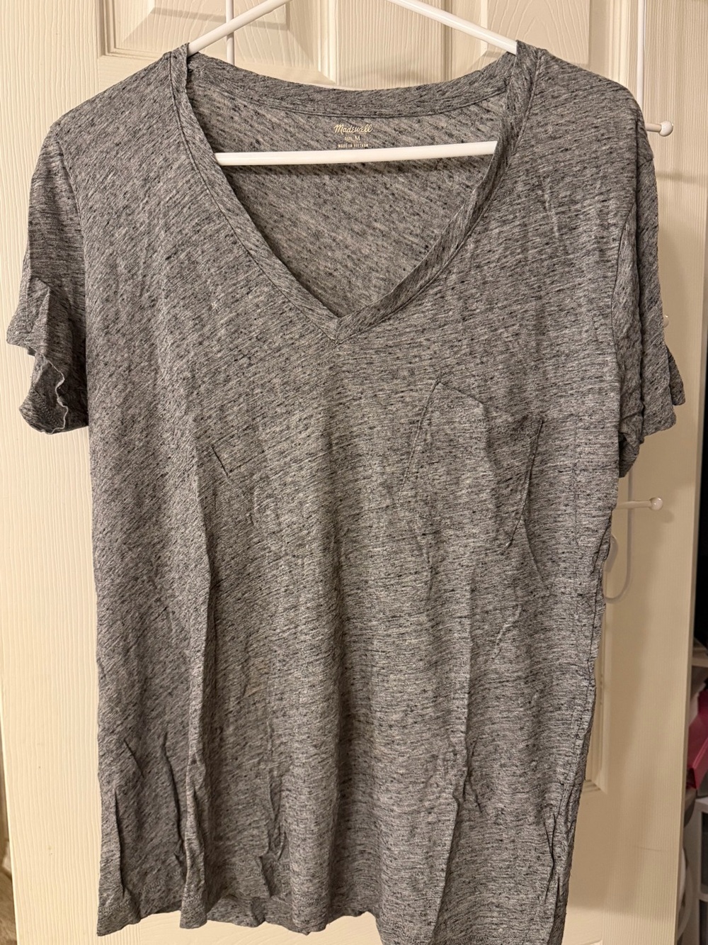 Grey/Olive Green Madewell V-Neck Short Sleeve Women's Tops (2)